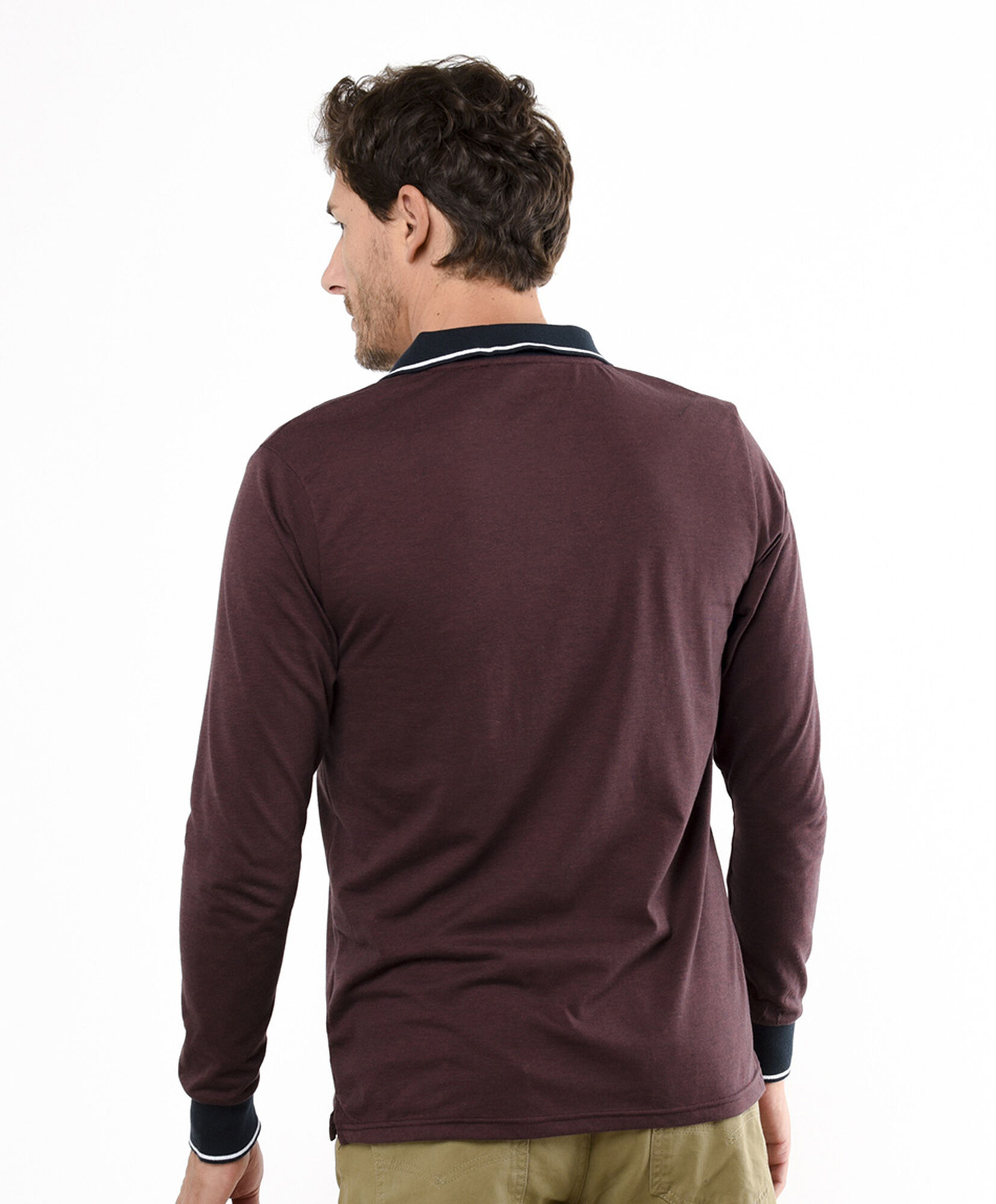 Polera hombre polo burdeo manga larga Polera hombre polo burdeo manga larga