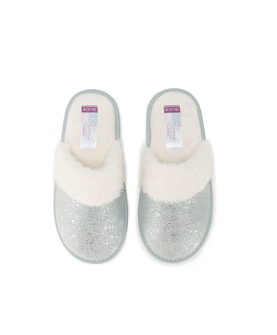 Pantufla mujer suede brillos