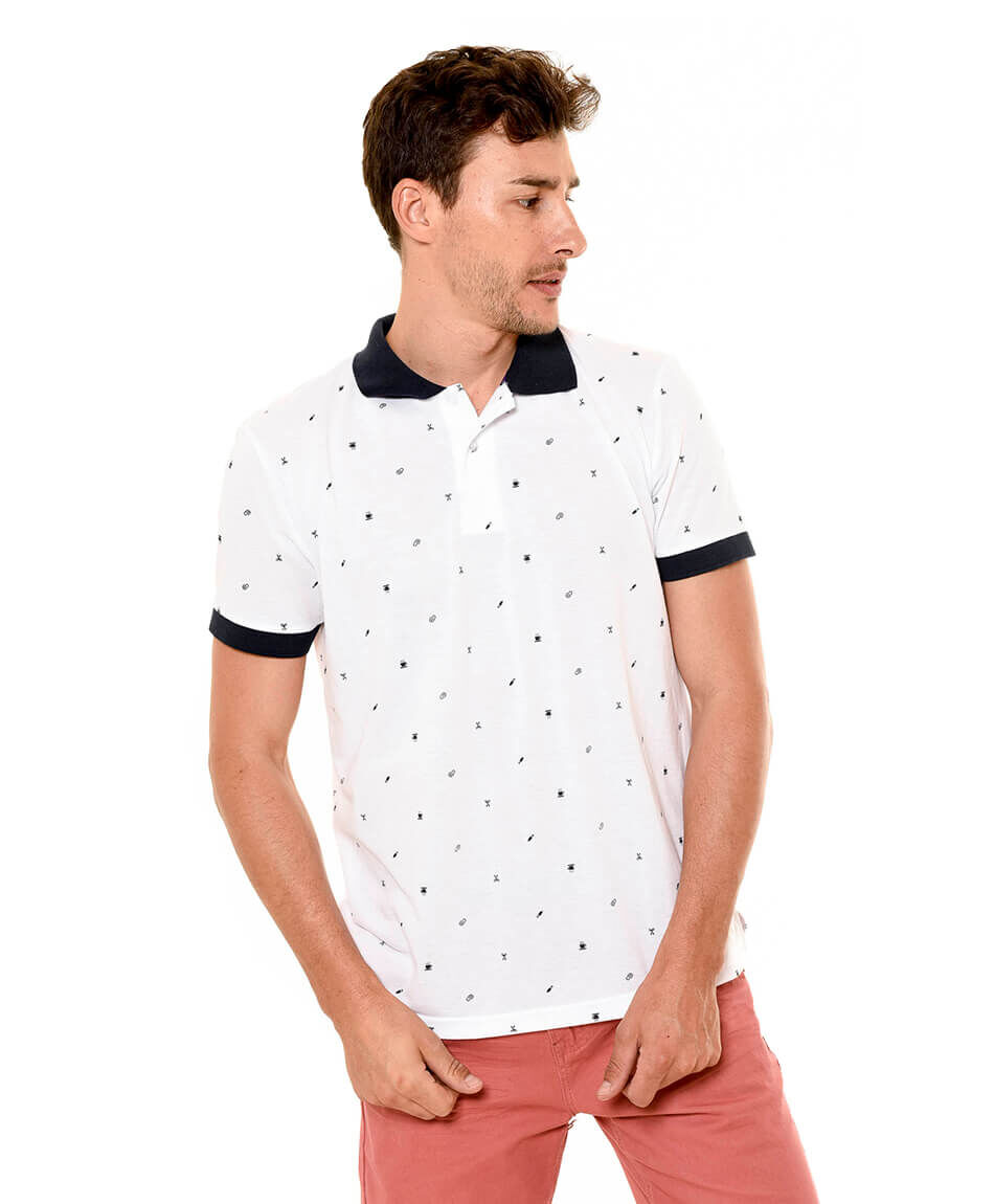 Polera cuello print