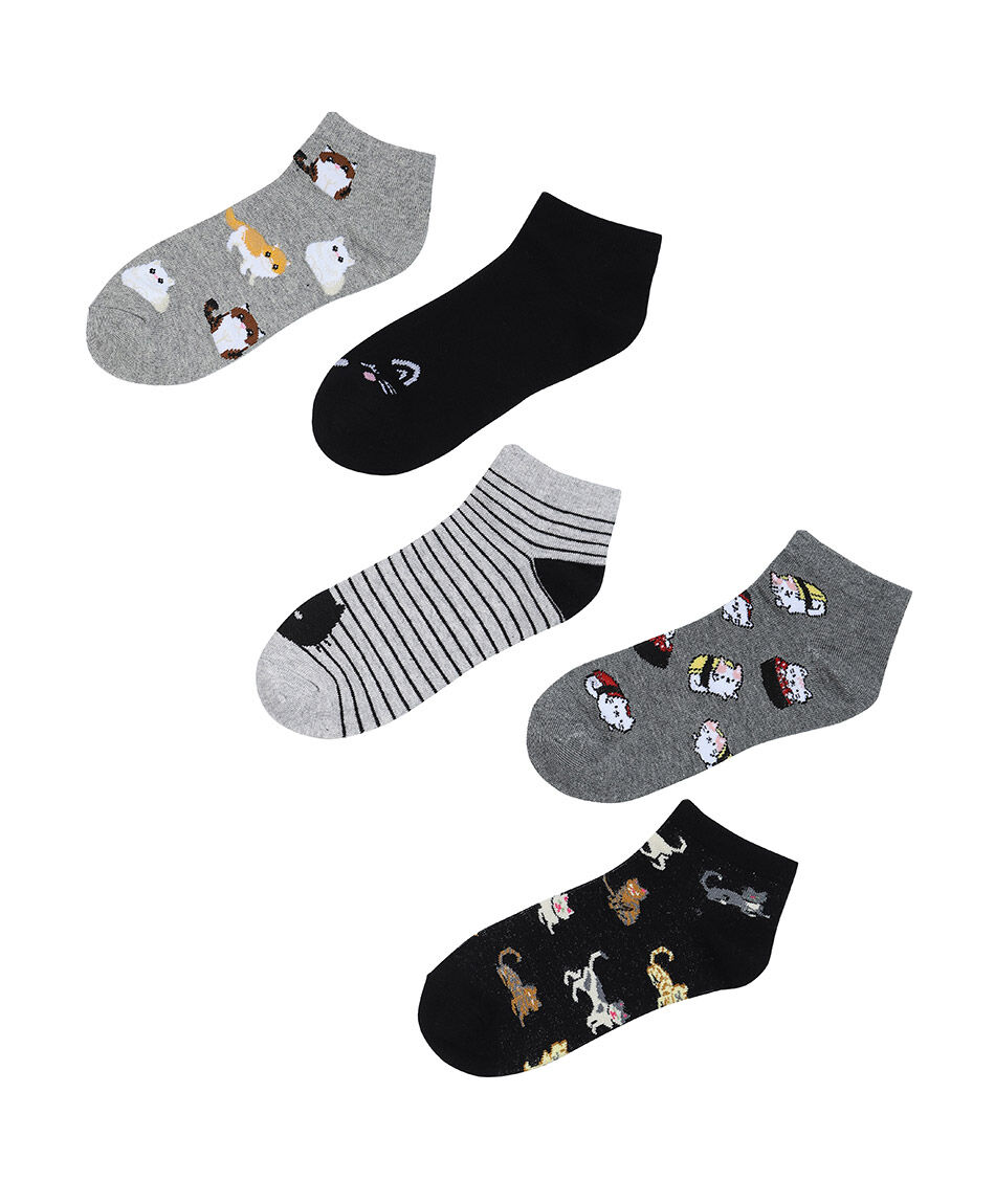 Pack 5 calcetines mujer dise&ntilde;os
