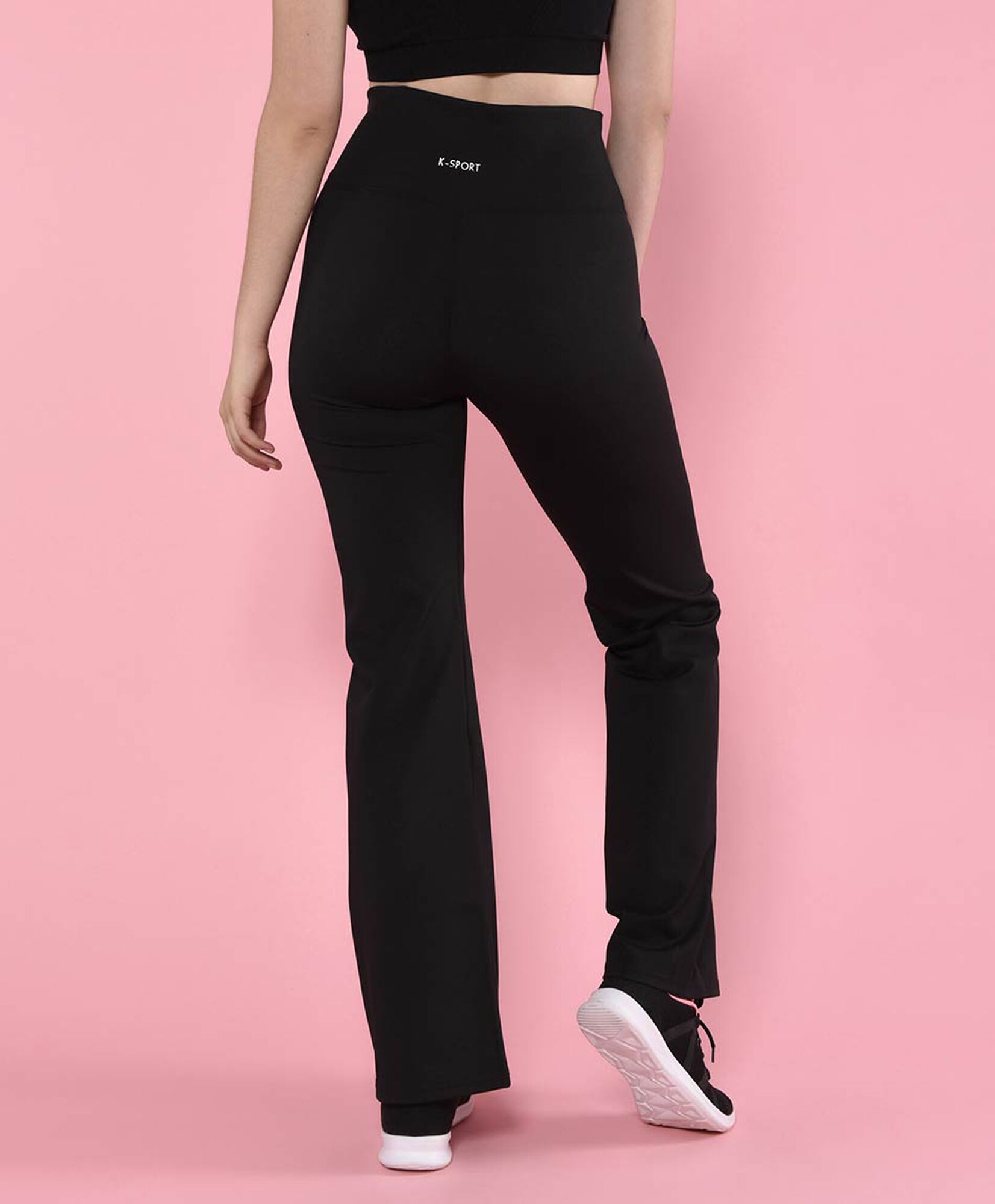 Calza mujer lisa flare tiro alto Calza mujer lisa flare tiro alto