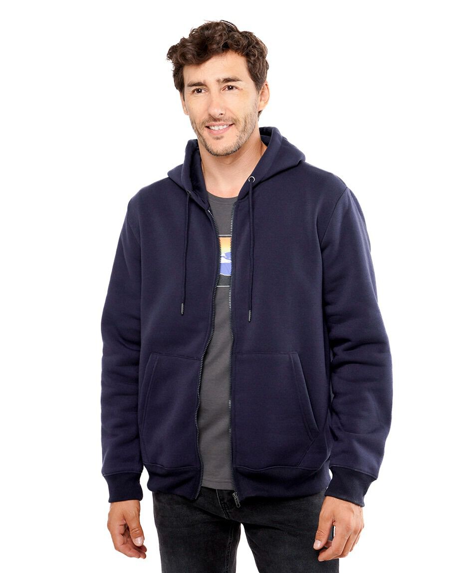 Poler&oacute;n hombre cierre entero bolsillos