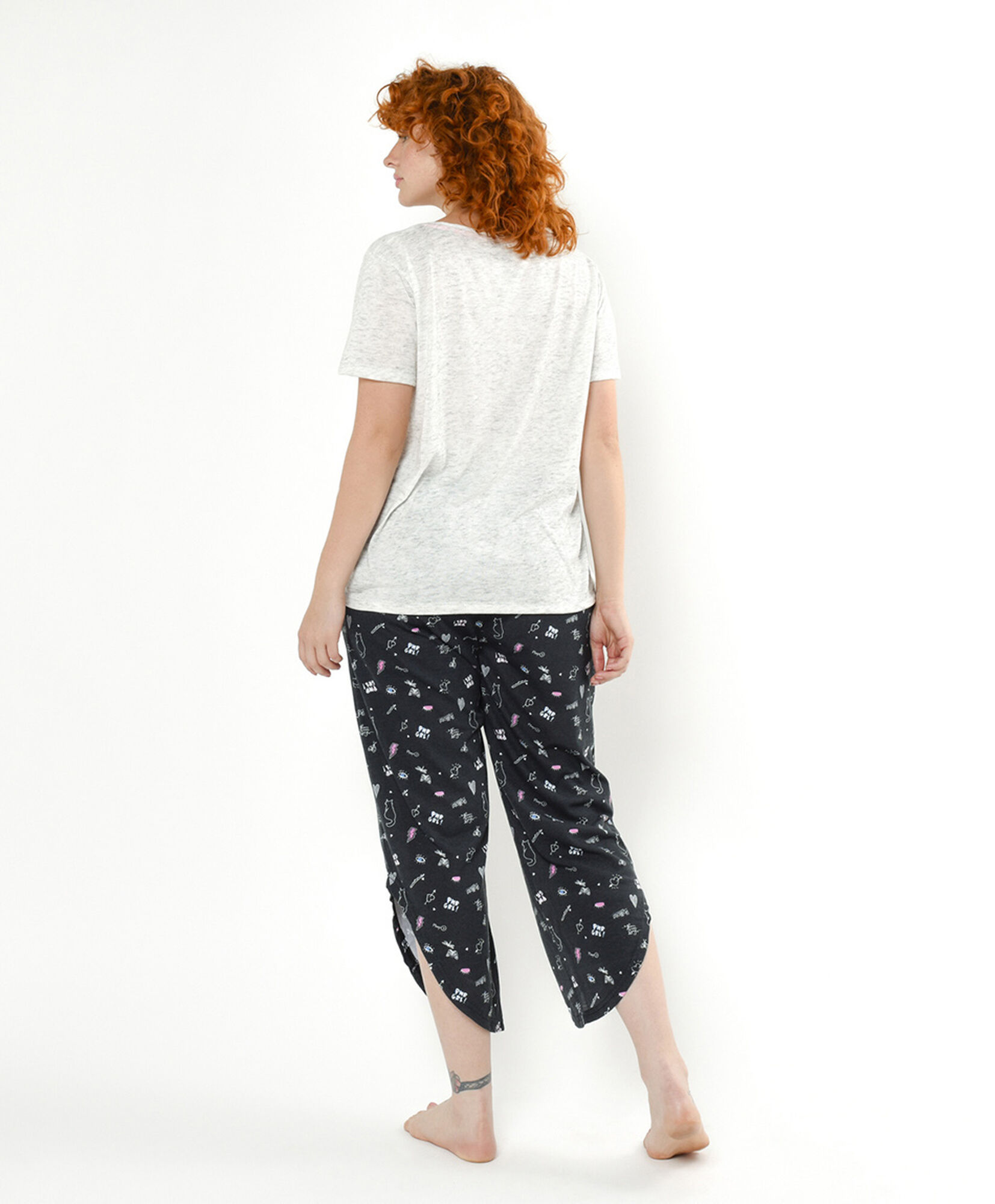 Pijama mujer gatito capri Pijama mujer gatito capri