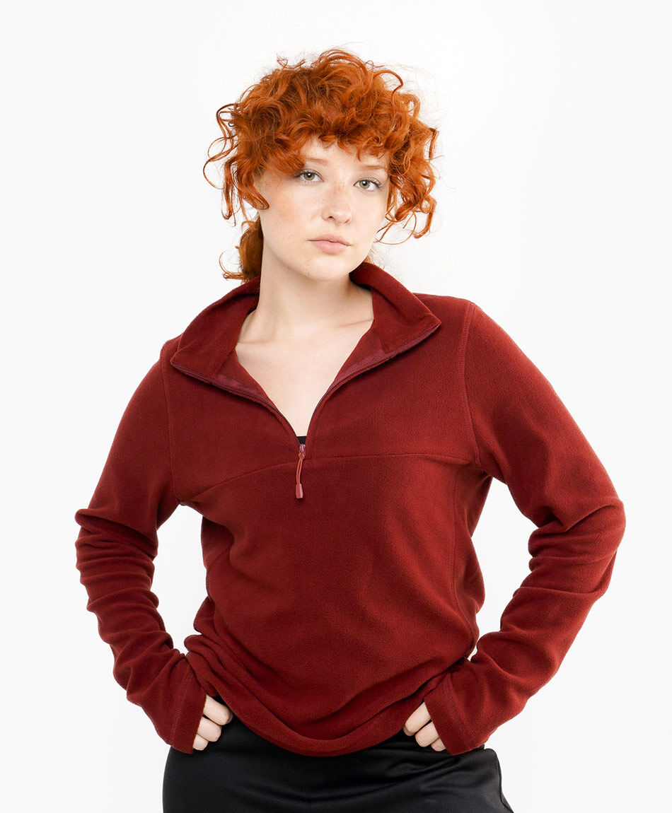 Polar mujer cierre medio rojo