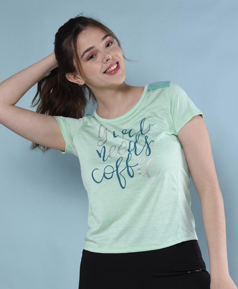 Polera deportiva manga corta cuello redondo