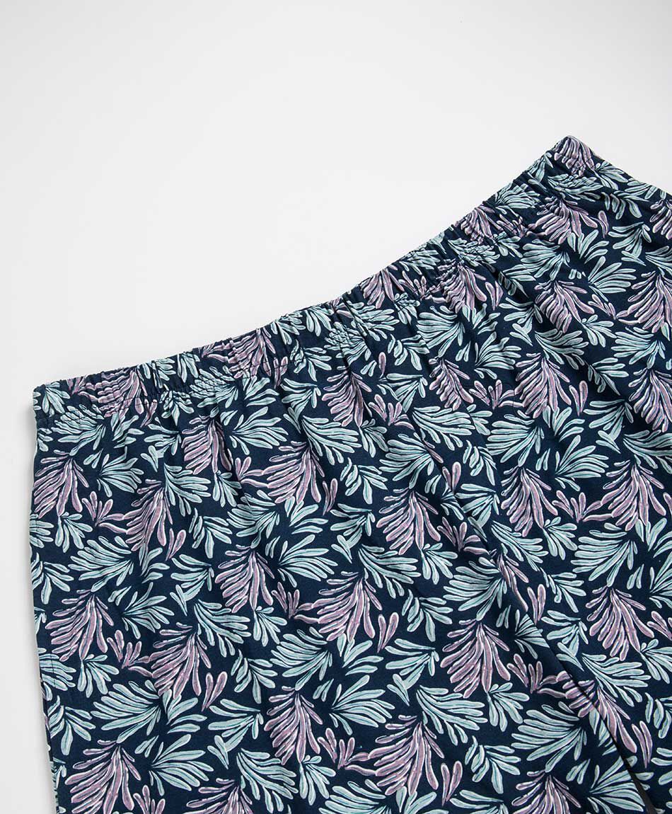 Pijama hombre hojas azul