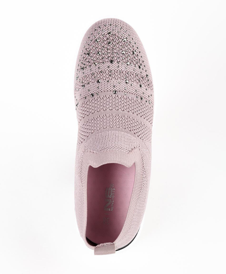 Zapatilla mujer slip on piedras rosada