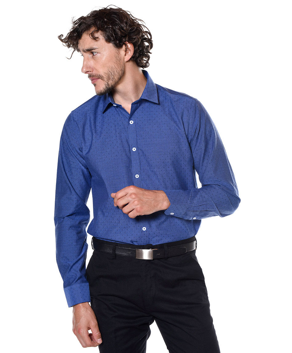 Camisa hombre dobby fantasia