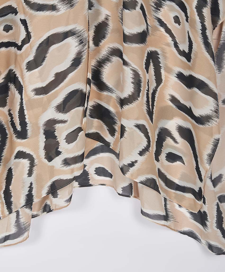 Pareo mujer animal print beige