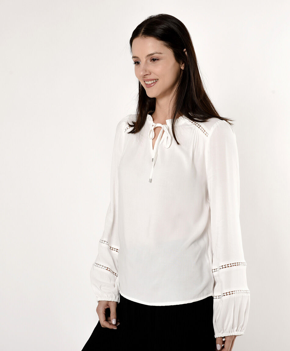Blusa mujer lazo encaje