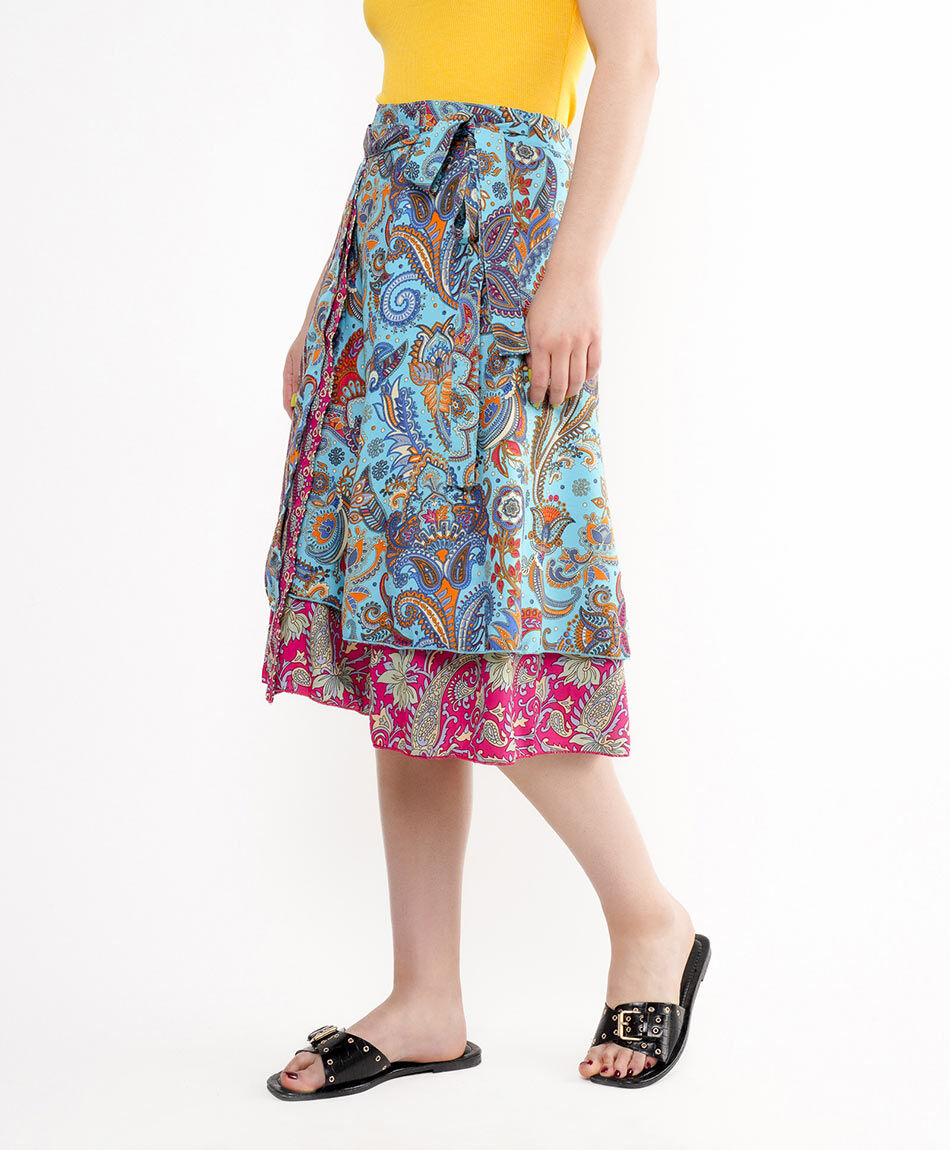 Falda mujer mini mix print