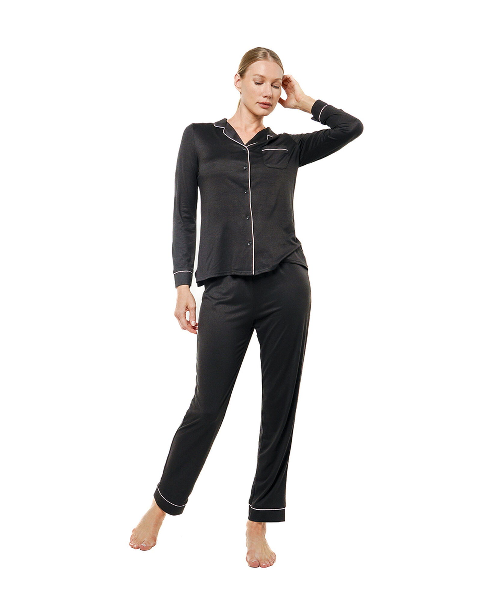 Pijama mujer camisero piping Pijama mujer camisero piping
