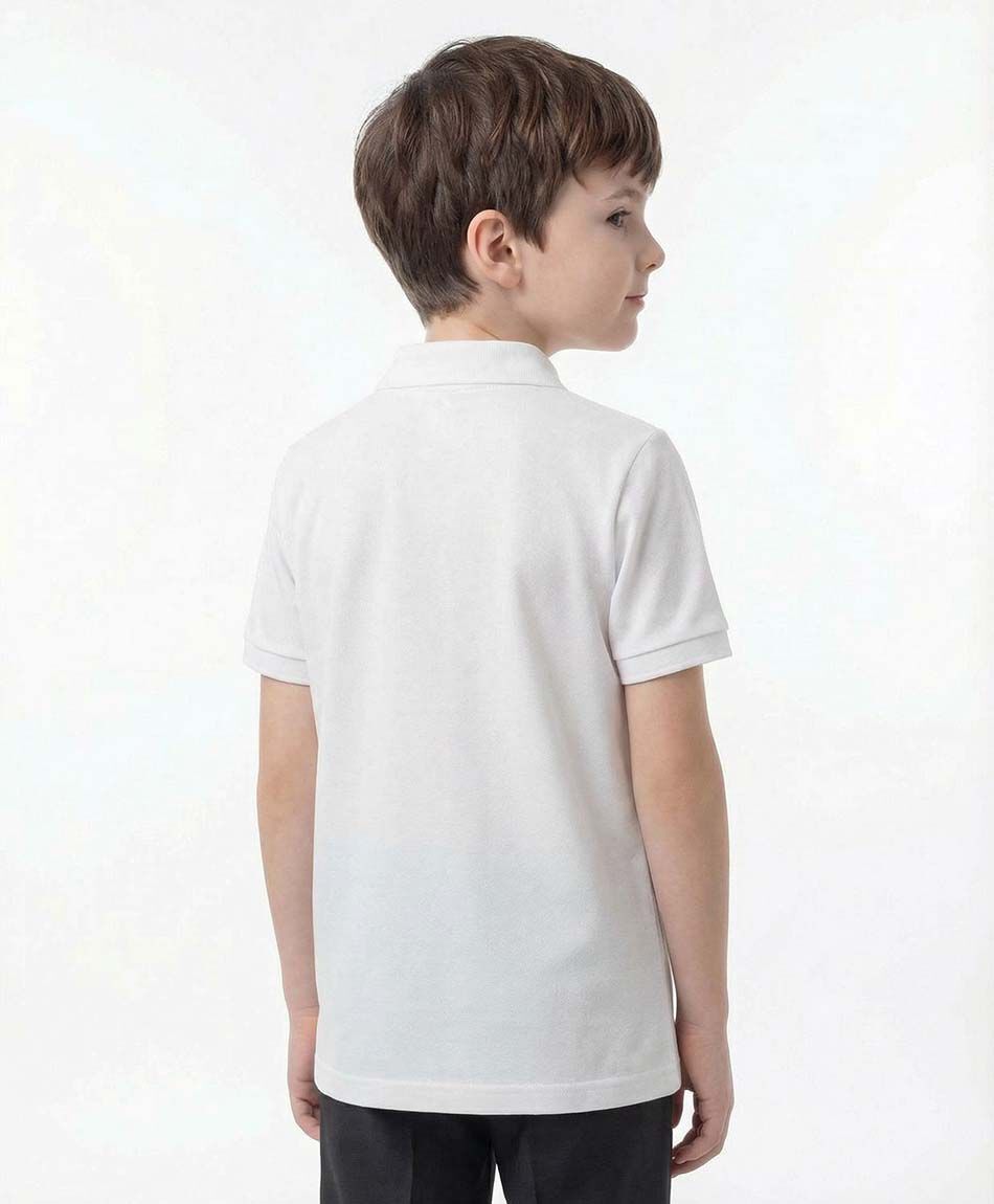 Polera escolar cuello polo blanca