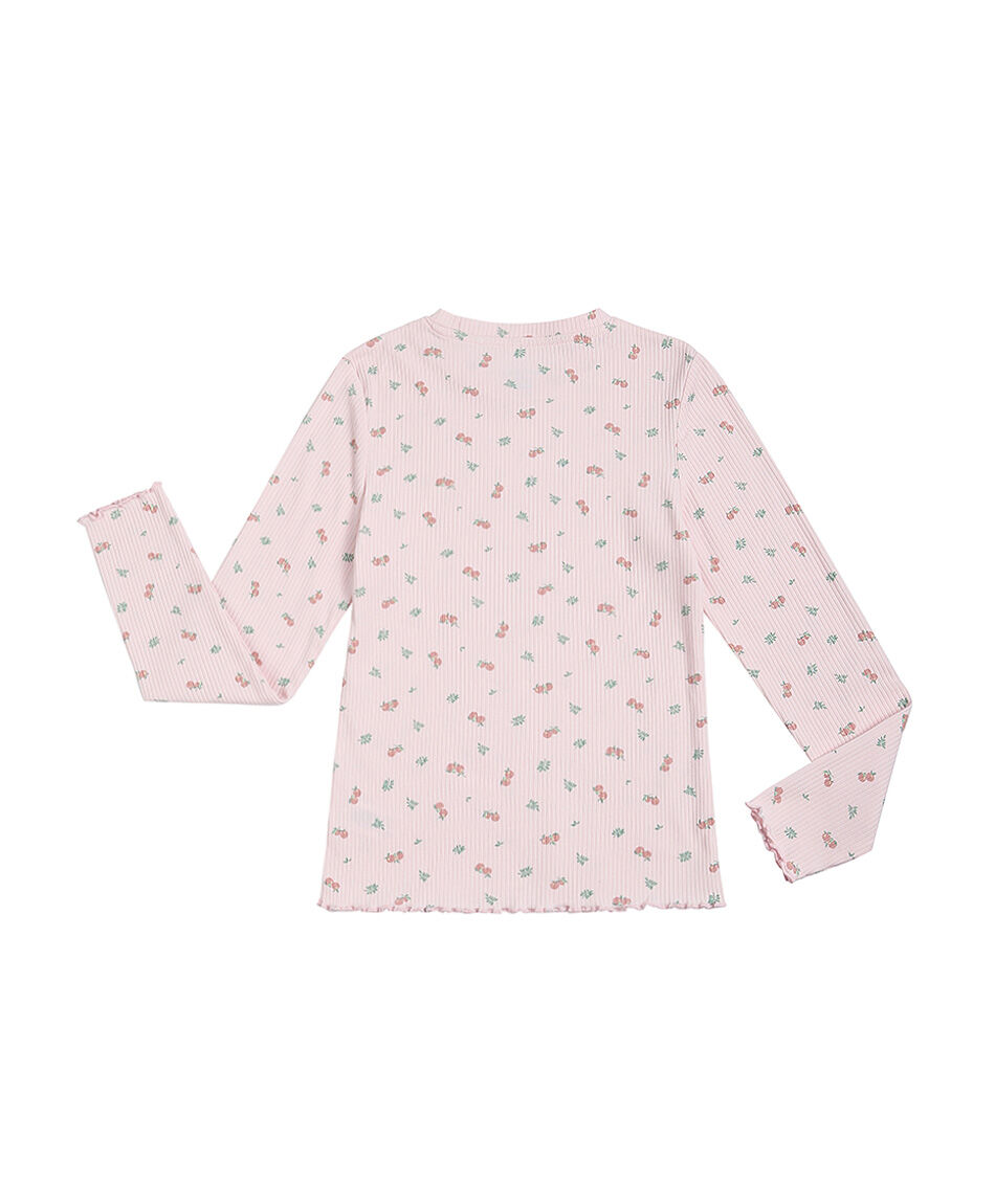 Polera ni&ntilde;a cereza pink