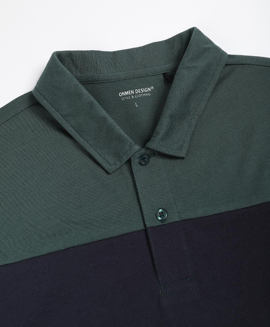 Polera hombre franja bicolor