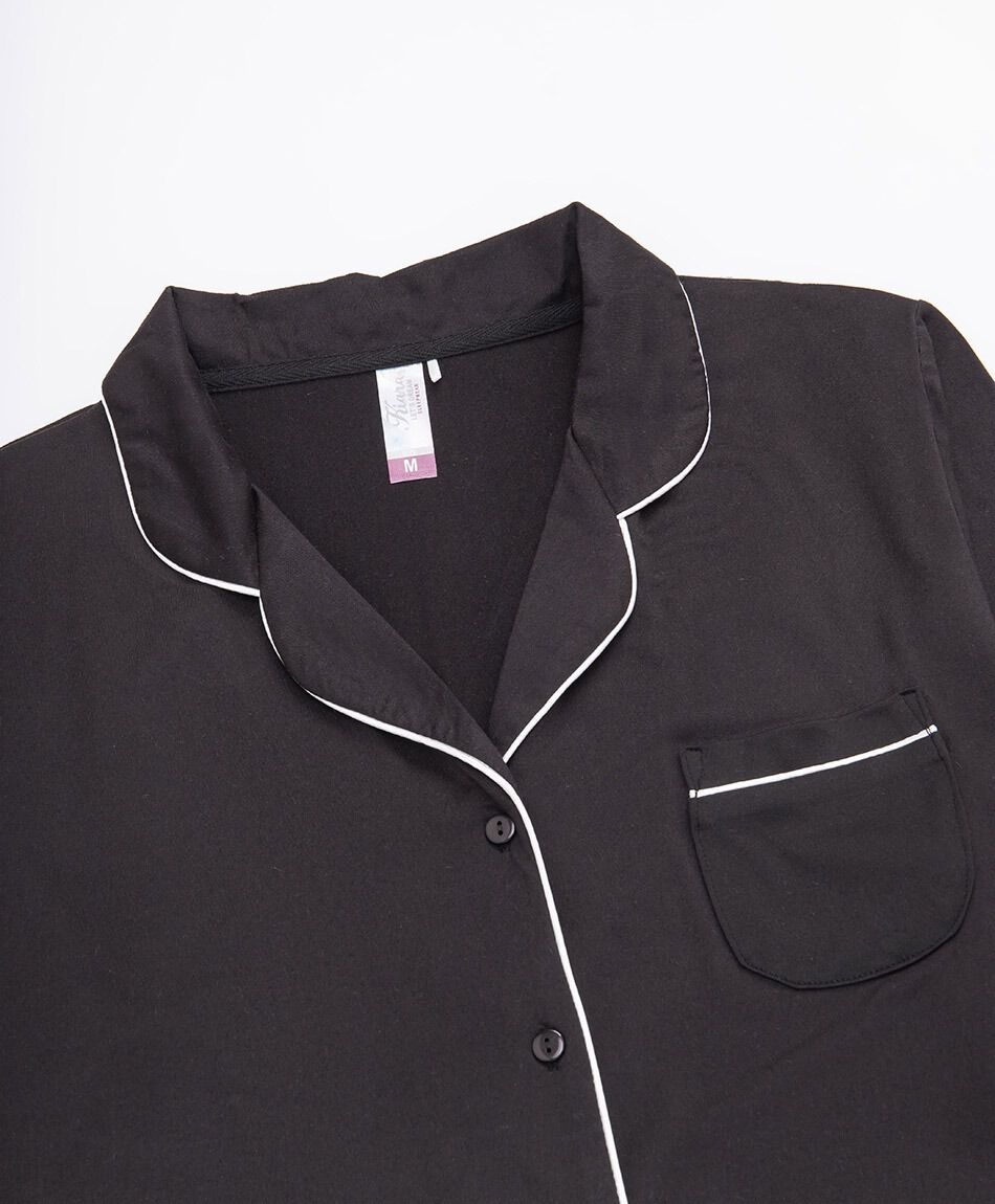 Pijama mujer camisero negro