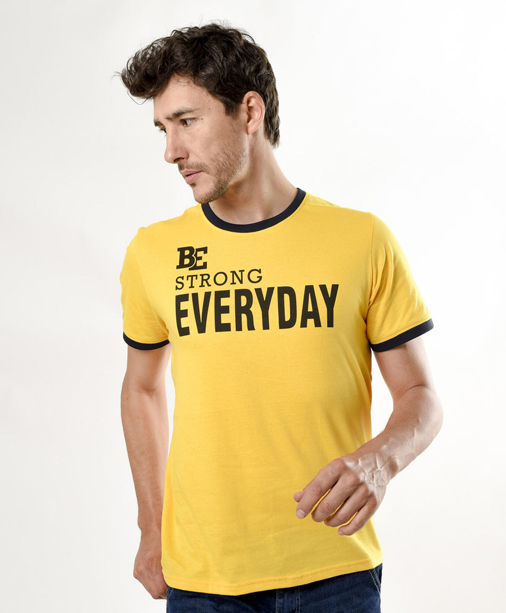 Polera hombre bicolor be strong Polera hombre bicolor be strong