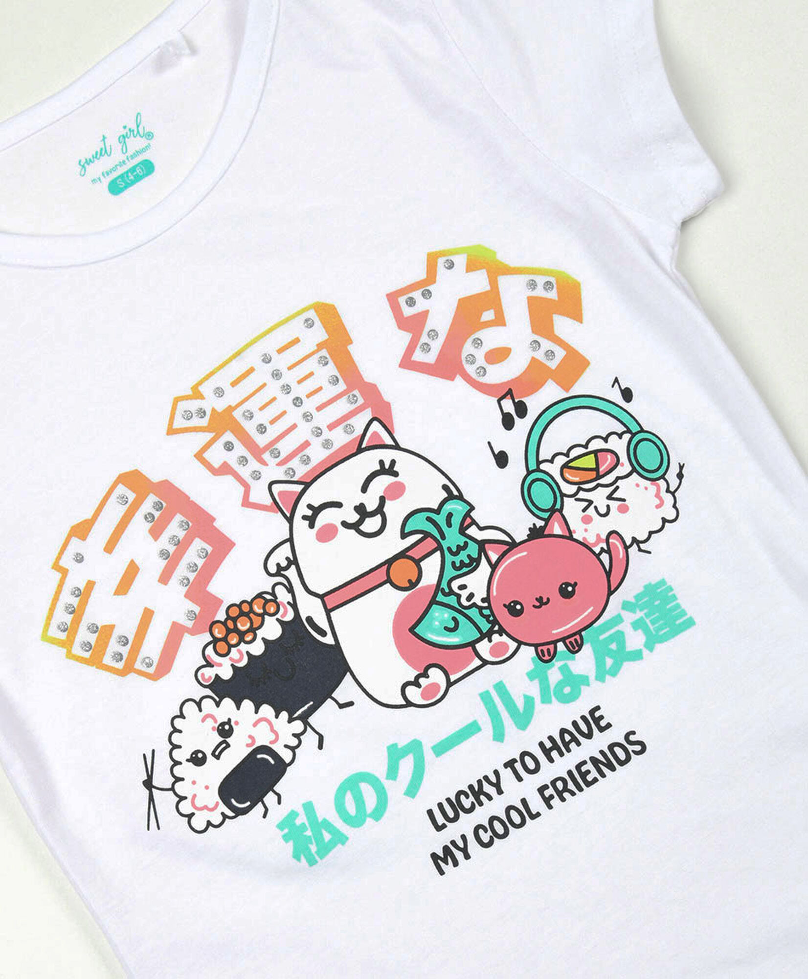 Polera niña sushi gato Polera niña sushi gato