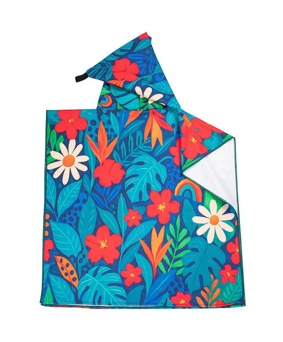 Poncho de ba&ntilde;o ni&ntilde;a tropical