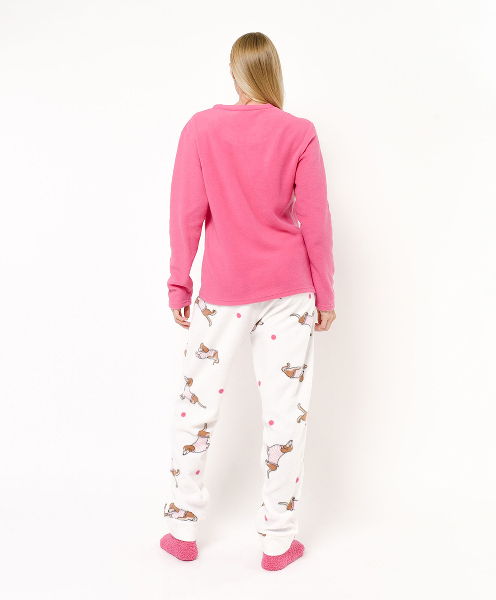 Pijama + calcetines mujer polar perro salchicha Pijama + calcetines mujer polar perro salchicha