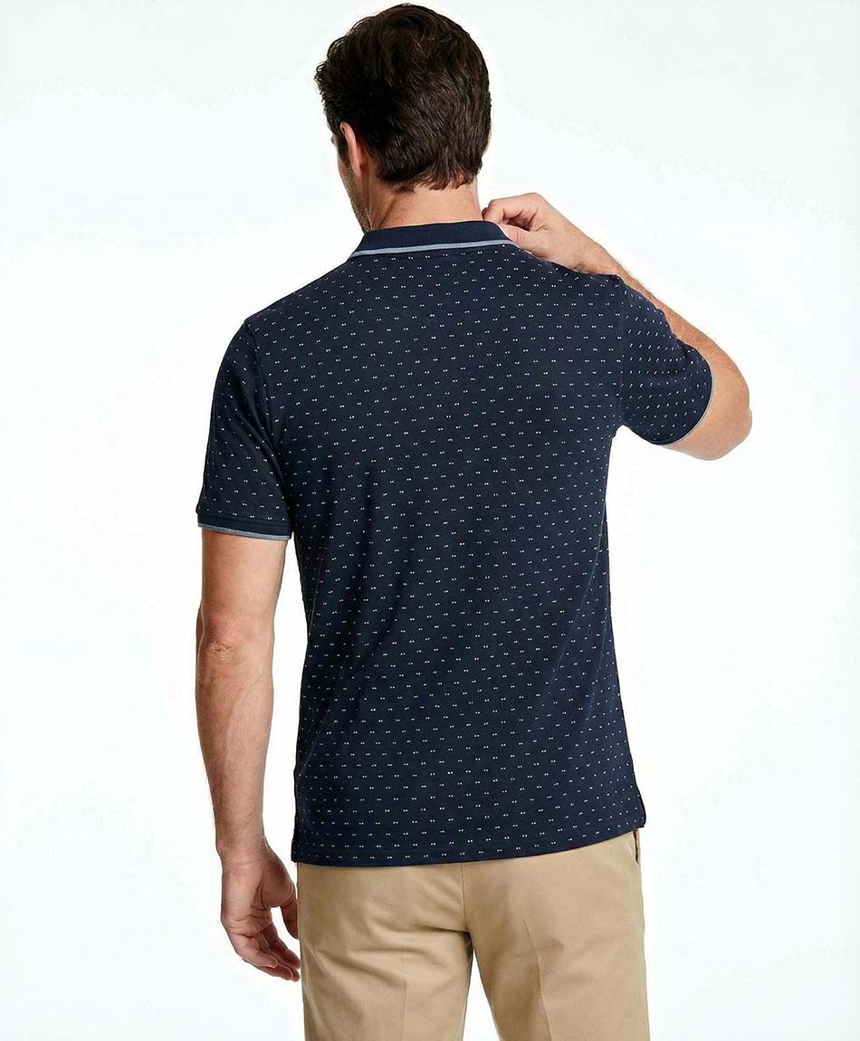 Polera hombre cuello polo azul navy