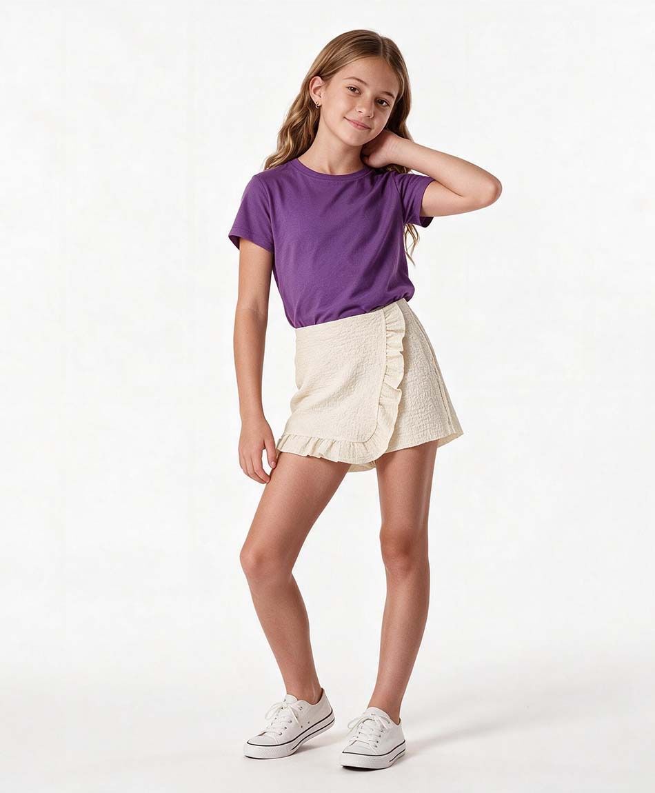 Falda ni&ntilde;a short vuelos