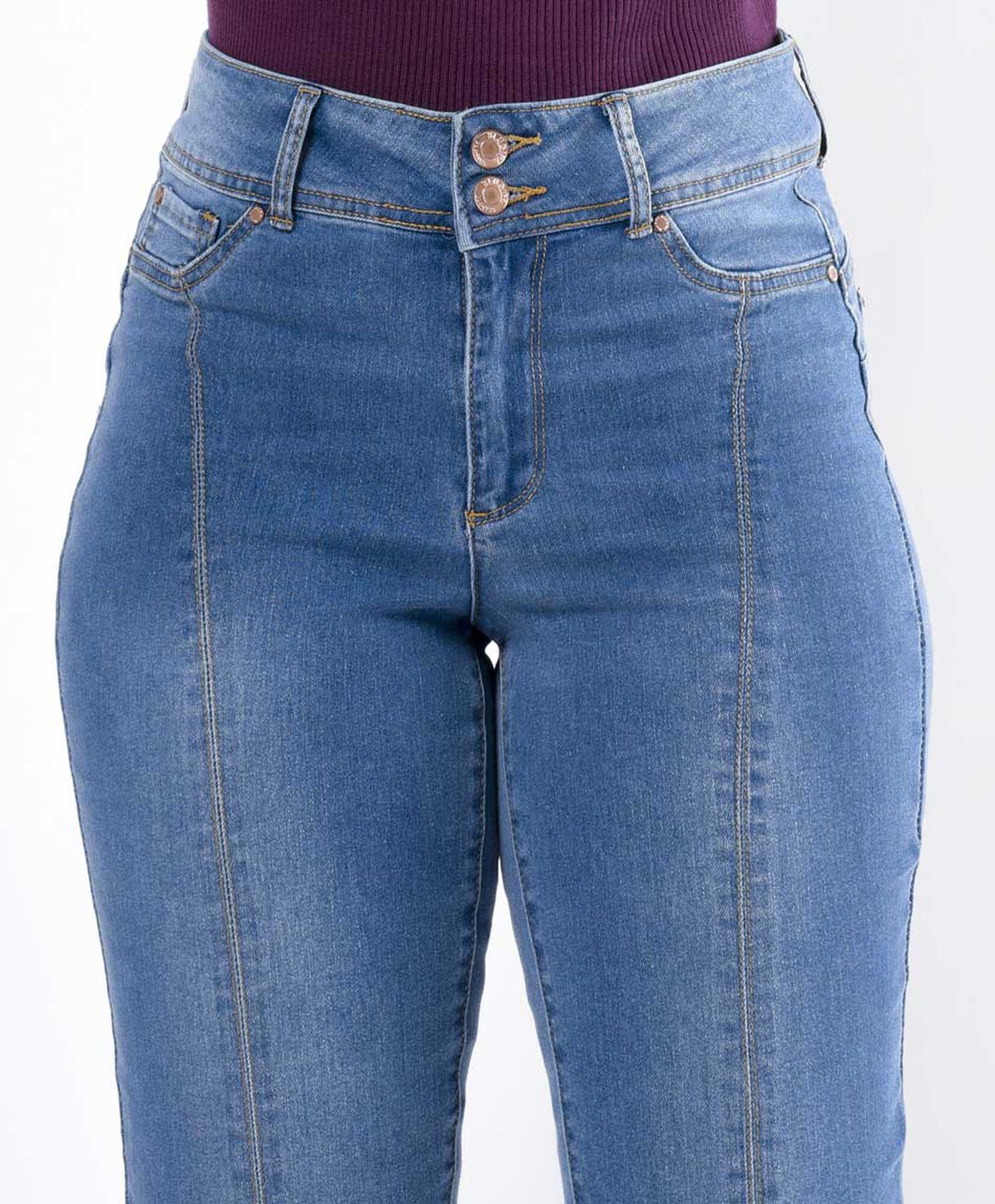 Jeans mujer costuras frontales skinny fit Jeans mujer costuras frontales skinny fit