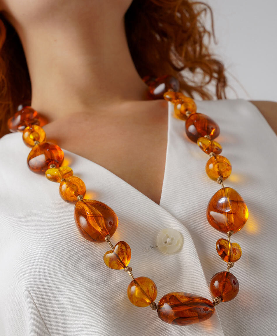 Collar mujer piedras &aacute;mbar