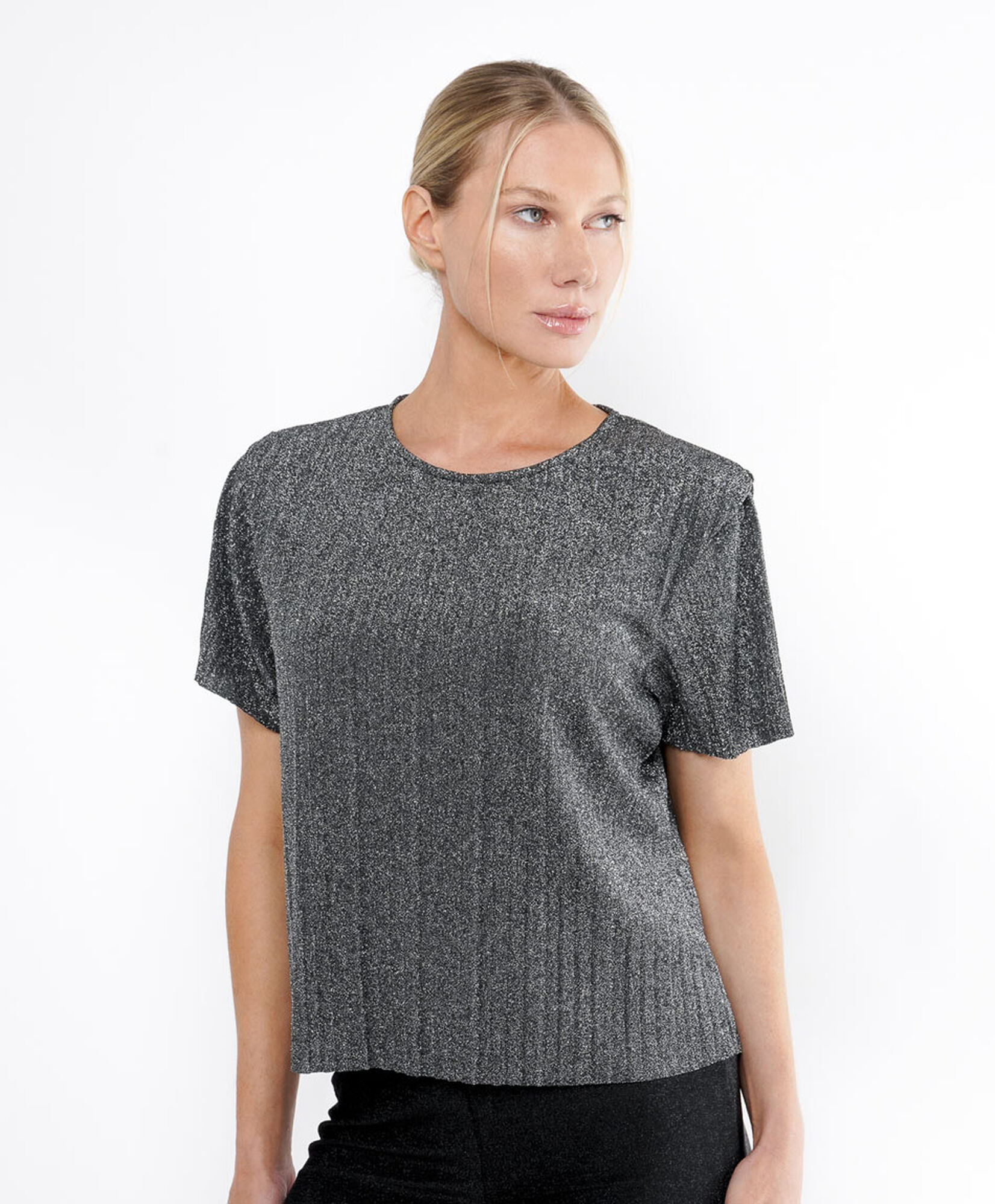 Polera mujer plisada plata Polera mujer plisada plata
