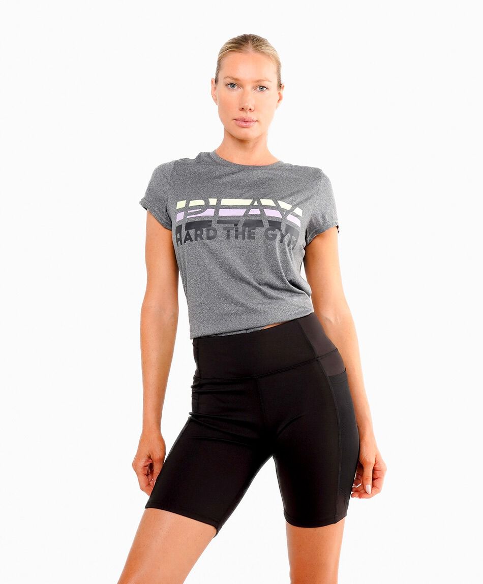 Short deportivo mujer bolsillos grey