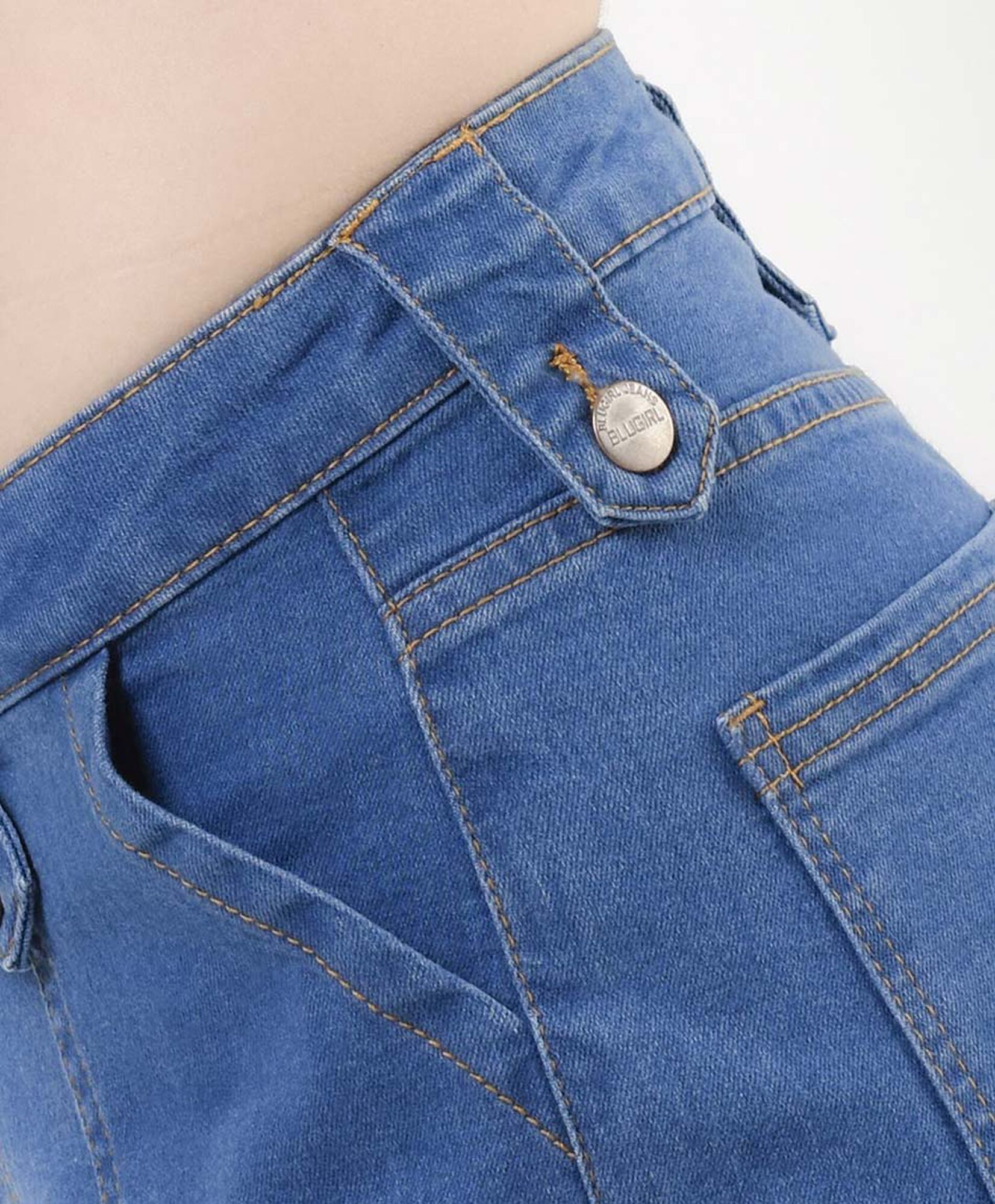 Jeans mujer cargo botones Jeans mujer cargo botones