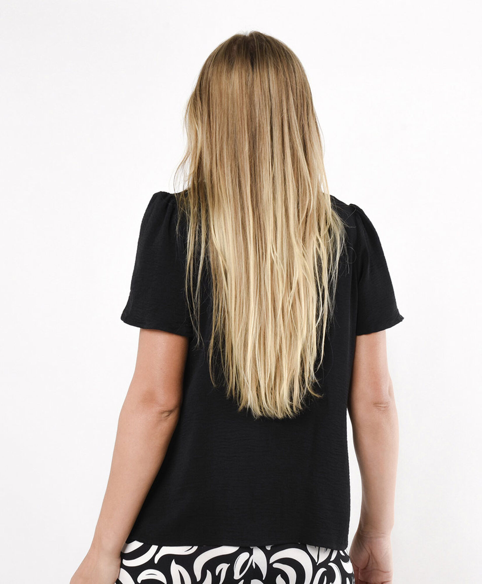 Blusa mujer manga vuelo black Blusa mujer manga vuelo black