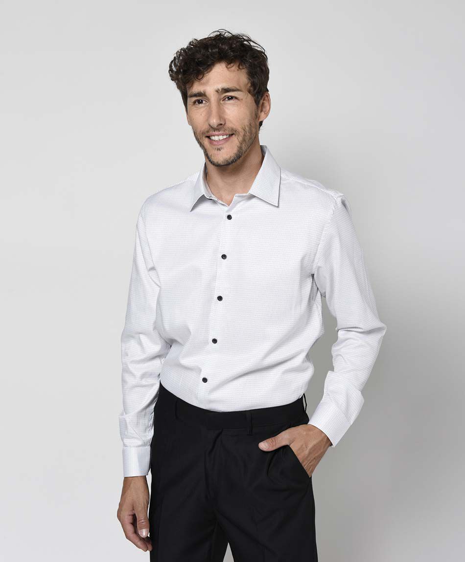 Camisa hombre mini l&iacute;neas manga larga