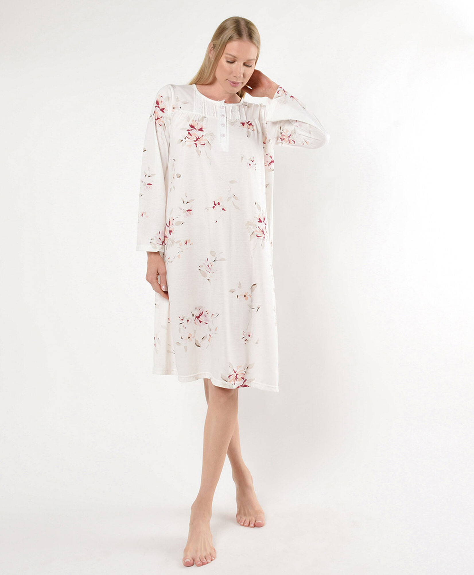 Polar Camisa De Dormir Manga Larga Camisa De Dormir De Algodón