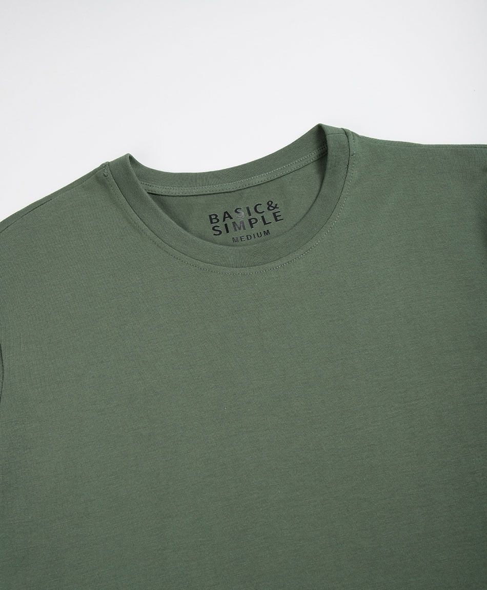 Polera hombre parche manga lisa