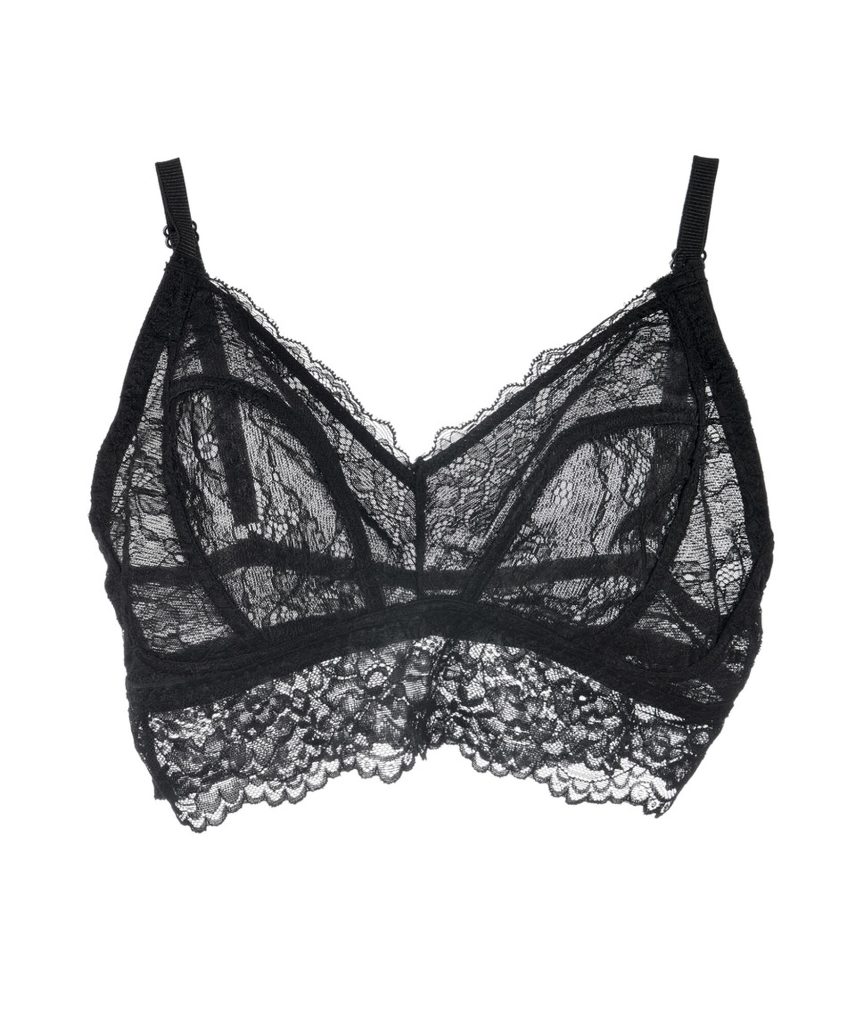 Bralette mujer encaje translúcido escote en v Bralette mujer encaje translúcido escote en v