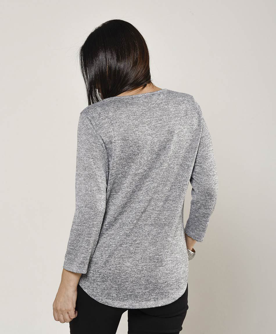 Polera mujer flores y brillos
