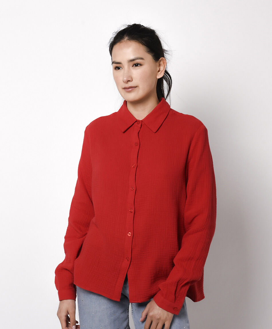 Blusa mujer camisera roja