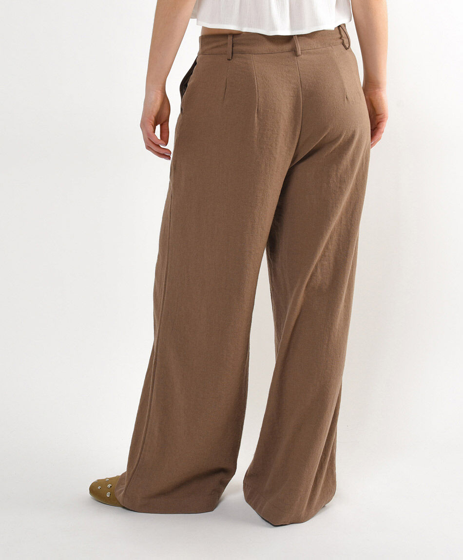 Pantal&oacute;n mujer lino costuras wide