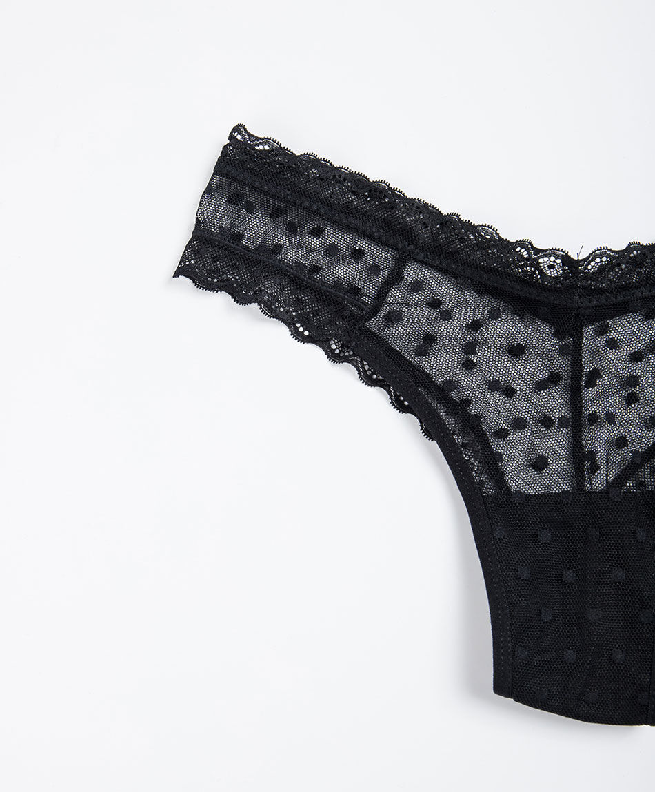 Tanga mujer puntos mesh