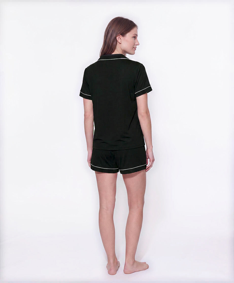Pijama mujer camisero short black
