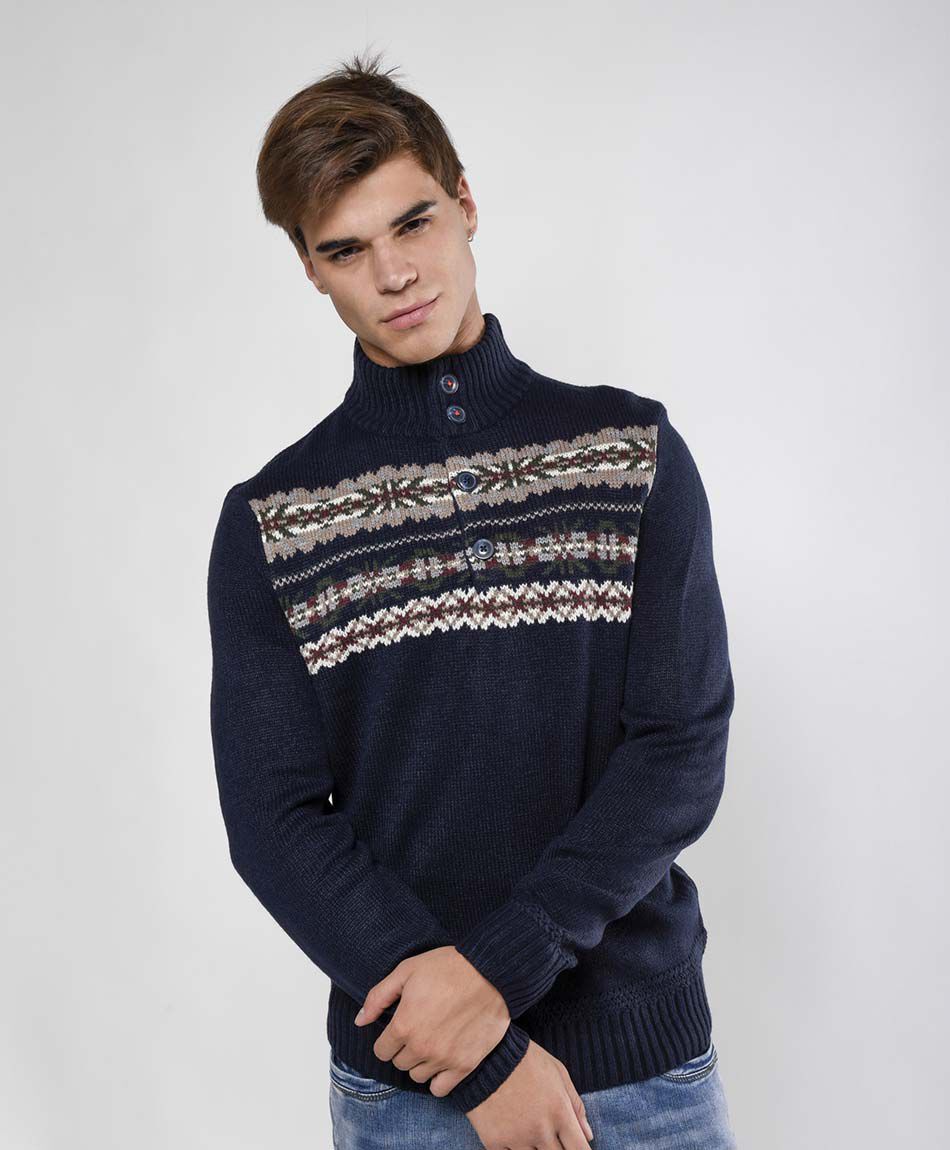 Sweater hombre n&oacute;rdico botones