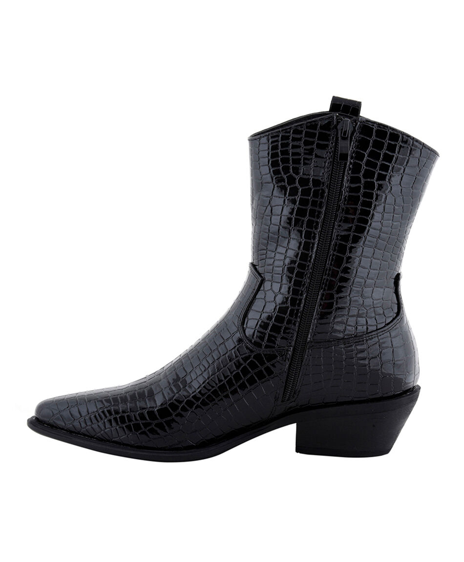 Botin charol croc
