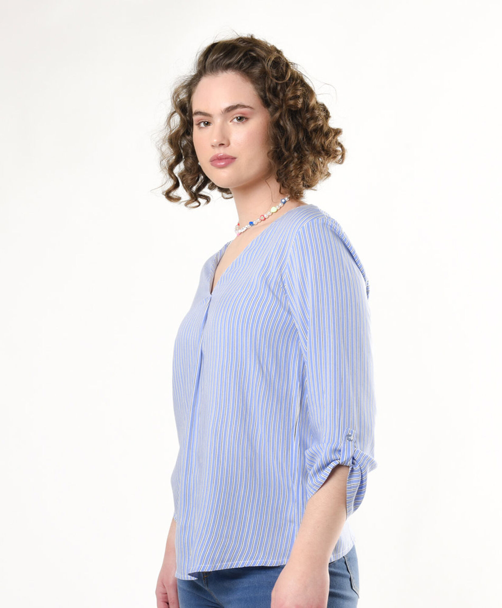 Blusa mujer líneas cuello en v Blusa mujer líneas cuello en v