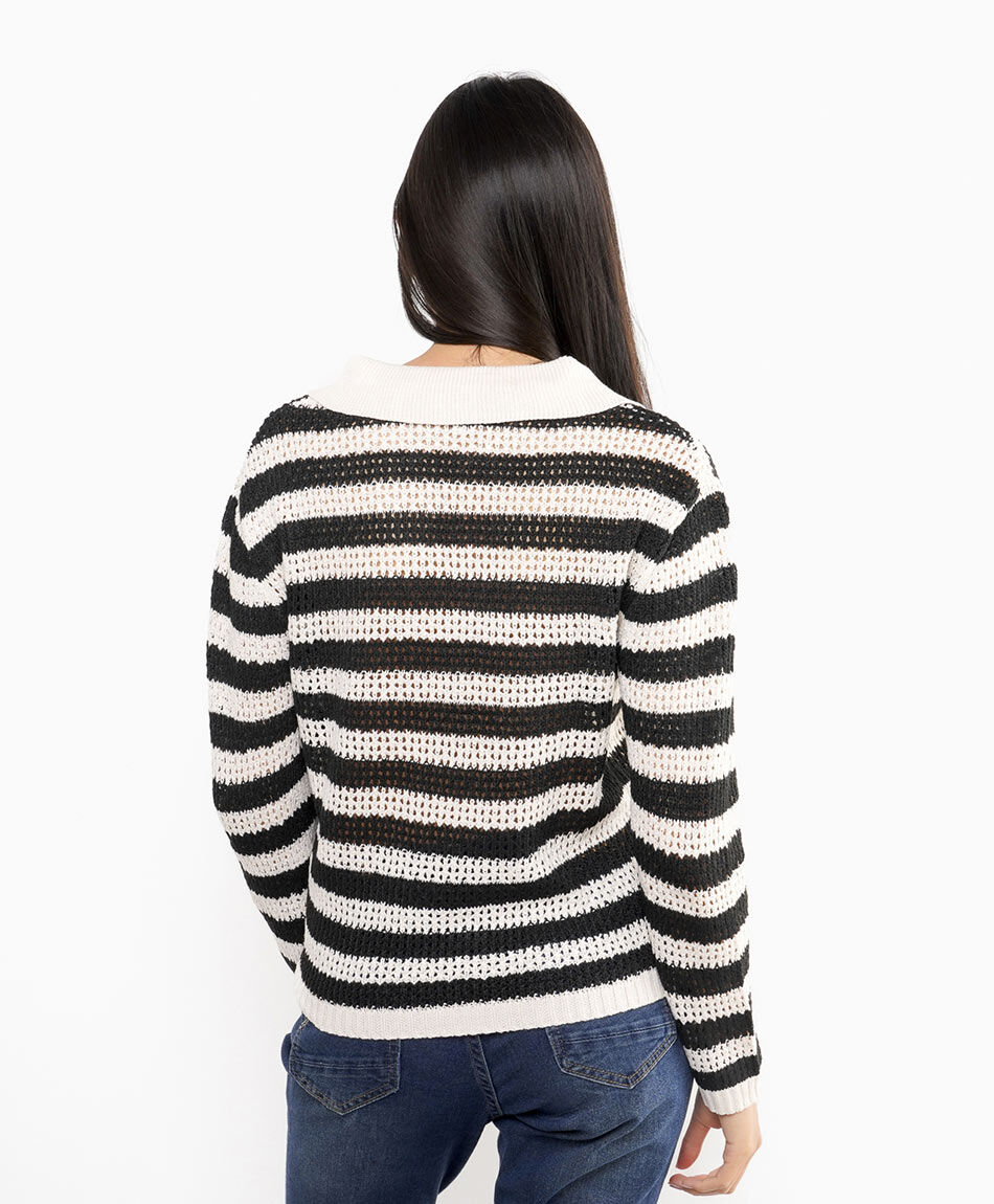 Sweater mujer l&iacute;neas polo