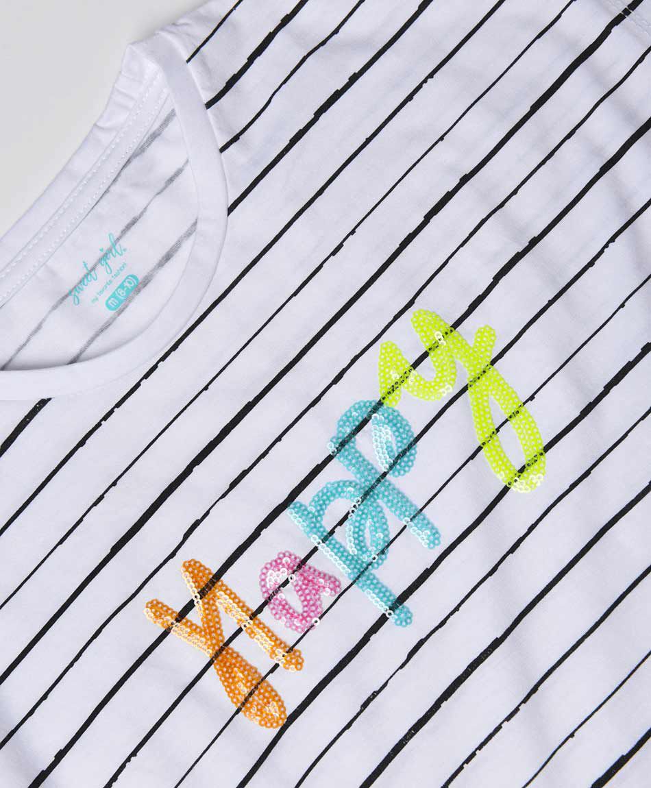 Polera ni&ntilde;a l&iacute;neas happy