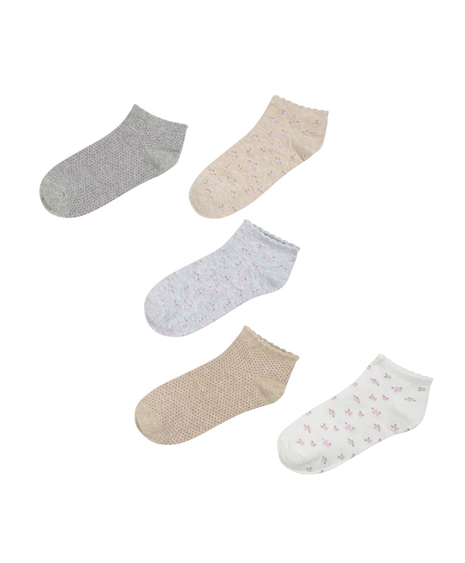 Pack 5 calcetines mujer cortos flores