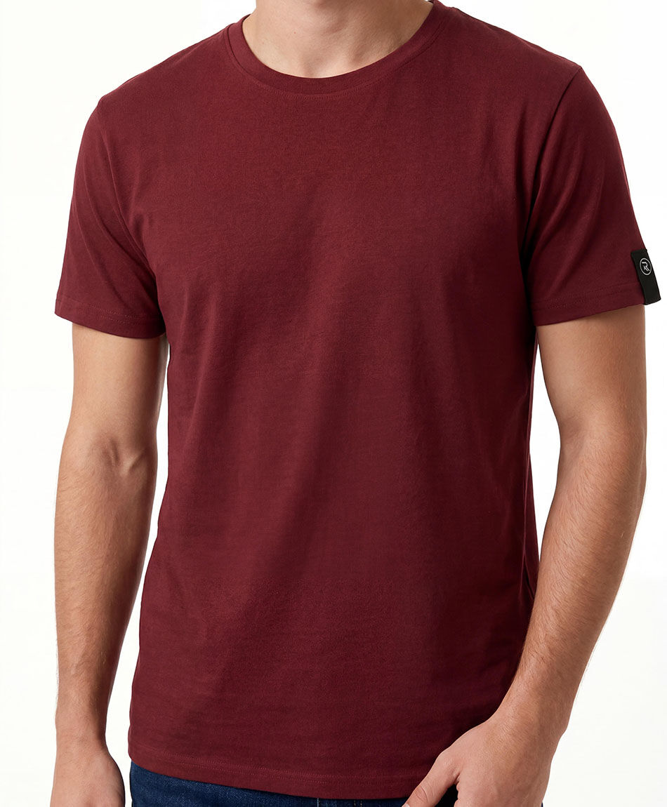 Polera hombre parche manga lisa