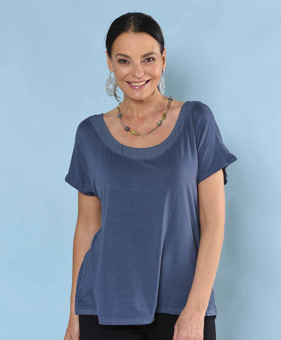 Polera oversize manga mini cuello redondo