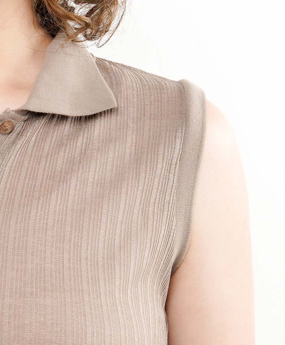 Polera mujer polo jacquard